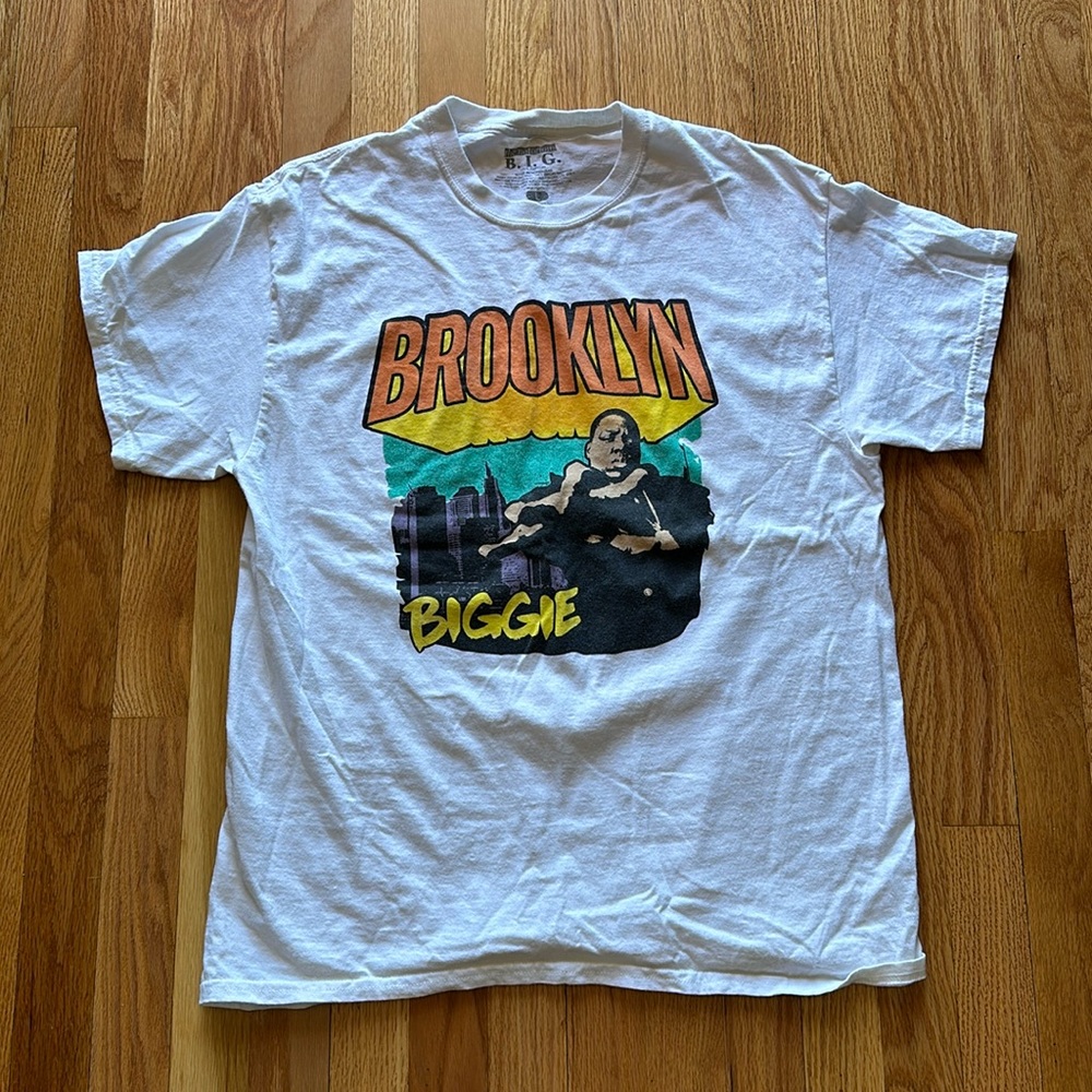 Men’s Cotton Brooklyn Biggie Tshirt, Size Large